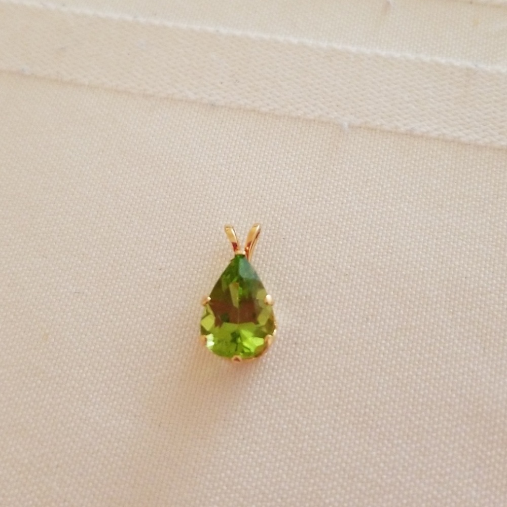 Peridot Pendant Slide 14K